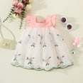 thumbnail image 2 of Toddler Girls Fly Sleeve Floral Embroidery Tulle Ruffles Princess Dress Dance Party Dresses Clothes For 12-18 Months, 2 of 9