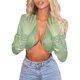 thumbnail image 2 of TRKIYQC Abrigos cortos para mujer Cuero de PU con solapa, un botón Estilo casual Ropa de primavera delgada TRKIYQC  moda, 2 of 9