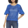 thumbnail image 1 of Free People Womens Babes Only Knit Blouse, Blue, Small, 1 of 1