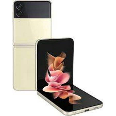 Pre-Owned Samsung Galaxy Z Flip 3 5G F711U 128GB Cream Unlocked Smartphone- Very (Refurbished: Good)