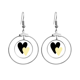 thumbnail image 1 of Corazon doble cita handwrite Los pendientes cuelgan del aro de la joyería del círculo de la gota Unbranded M, 1 of 3