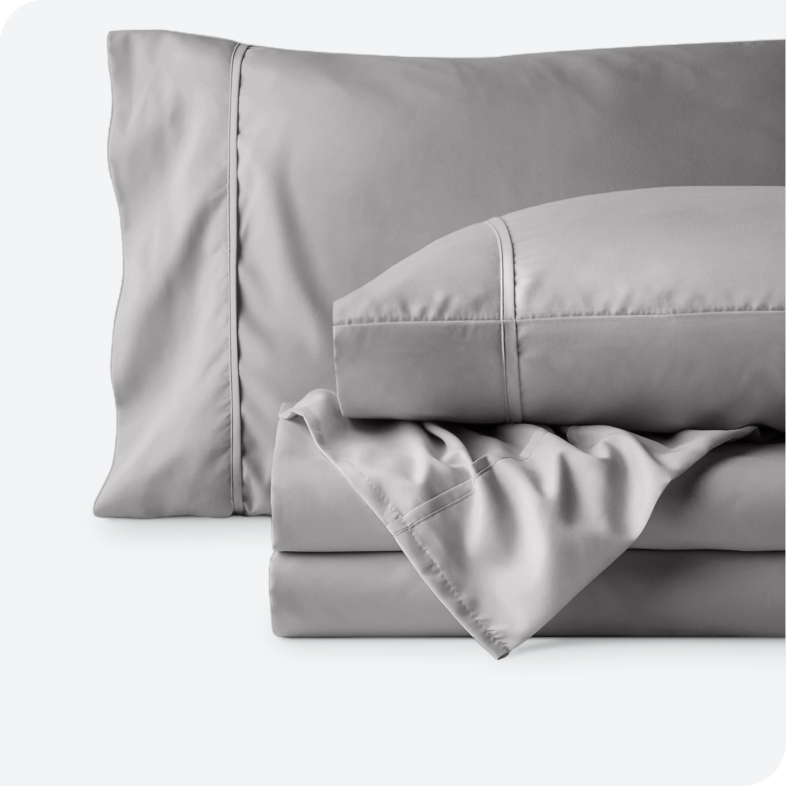 Bare Home Light Gray Microfiber Sheet Set, Wrinkle Resistant, Deep Pocket, Twin