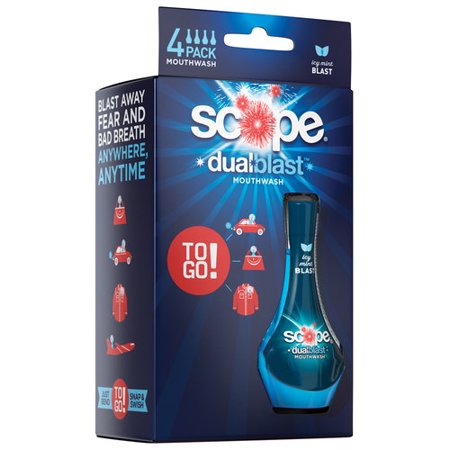 Scope Dual Blast To Go Icy Mint Blast Mouthwash, 80 Milliliter -- 12 per case.