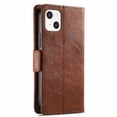 thumbnail image 3 of SaniMore Magnetic Clasp Wallet Case for iPhone 15 Plus with Cash & Card Slots, RFID Blocking Soft TPU + PU Leather Shockproof Protective Cover with Folio Flip Kickstand Shell, Darkbrown, 3 of 15