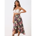 thumbnail image 2 of Fala medpiercon volantes y estampado floral bohemio pamujer Negro S, 2 of 5