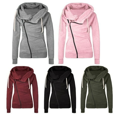 Women's Fashion Winter Zip Up Thicken Sweatshirts Hoodies Coat Outwear Warm Long Sleeve Jacket