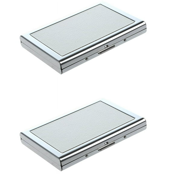 2X Waterproof Stainless Steel Business ID Credit Card Wallet Holder Case Box PurseColor:White