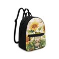 thumbnail image 2 of Eheartsgir Frog Sunflower Print Ladies Backpack Purse Zipper Closure Small Backpack for Travel Work, Polyester Lightweight Mini Backpack, 2 of 8