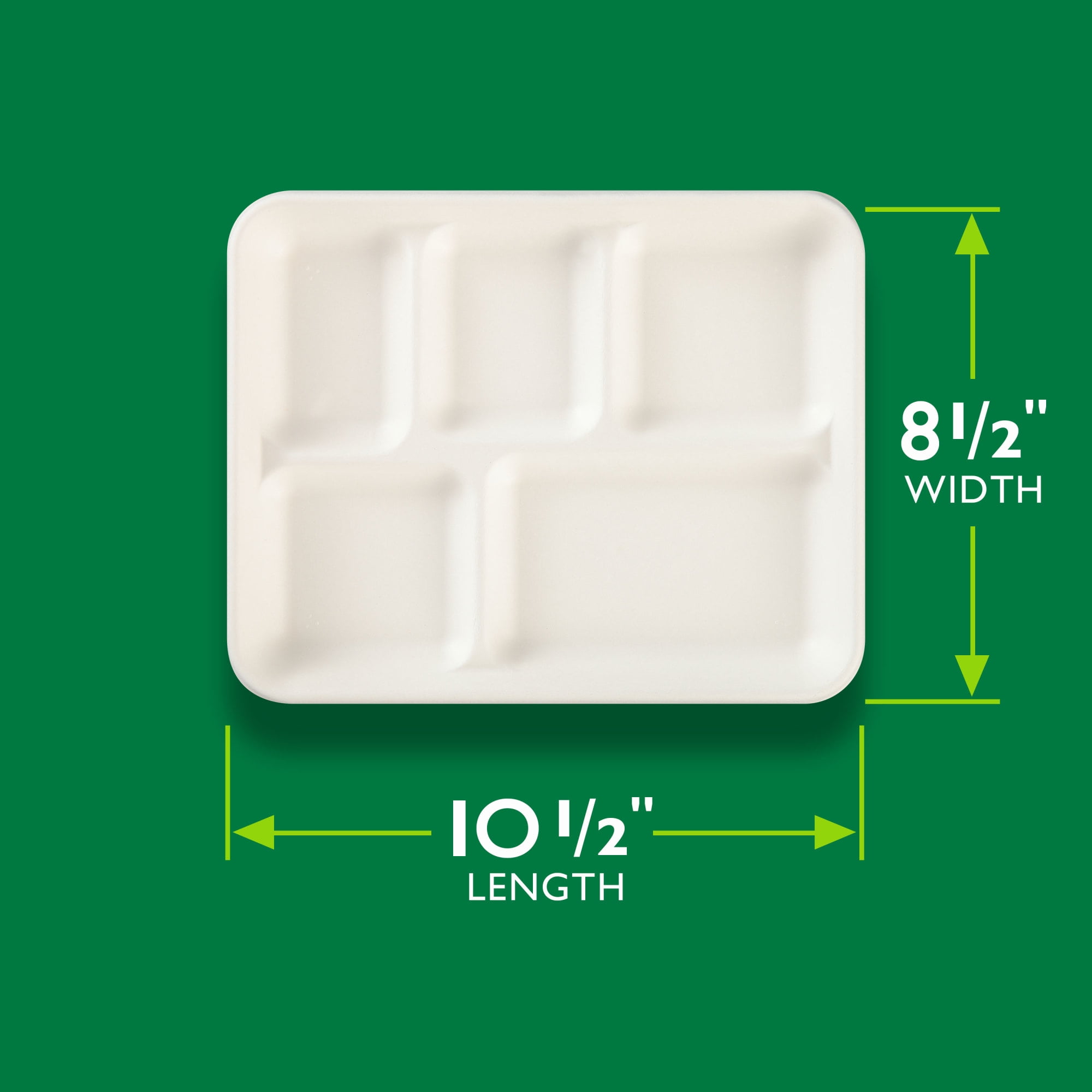 (2 pack) Hefty ECOSAVE Compostable 5-Compartment Paper Trays, 12 Count
