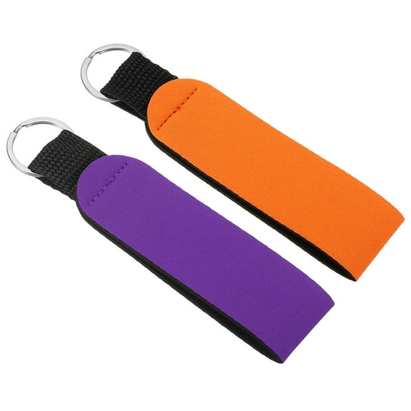 Uxcell Neoprene Wristlet Keychain Waterproof Sublimation Lanyard Hand Wrist Lanyard Keychain 2 Pcs Dark Purple Orange
