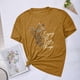 thumbnail image 1 of Fiudx Liquidación de Ahorros de Verano Blusas con Estampado de Flores Pequeñas para Mujer Top de Manga Corta con Cuello Redondo, 1 of 4