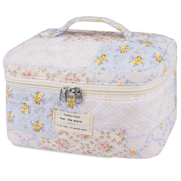 Bolsa de maquillaje Gosect Floral Coquette Aesthetic de gran capacidad