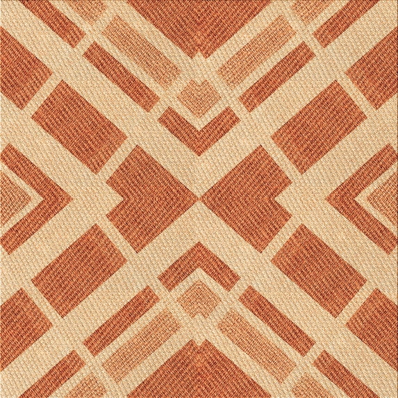Ahgly Company Indoor Square Patterned Orange Red Orange Area Rugs, 6' Square