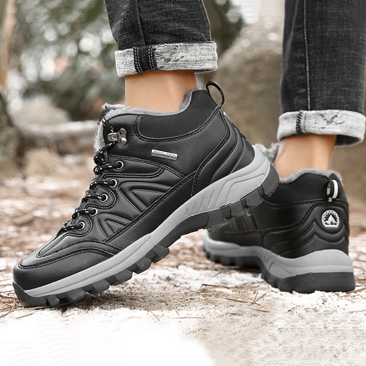 AUXDIQ Hiking Shoes Mens Waterproof Mountain Trekking Shoes Men Breathable Walking Shoes Outdoor Sports Winter Boots