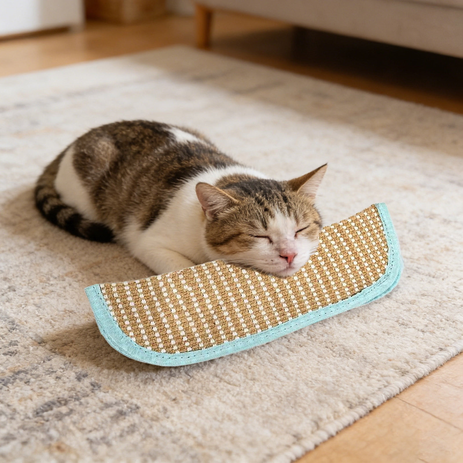 Interactive Cat Tunnel with Inside Sisal Scratching Pad for Indoor Felines Natural Chewing Teething Toy