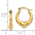 thumbnail image 3 of 14k Yellow Gold Heart Hoop Earrings Love, 3 of 7
