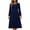 #032-Blue, variant on TaTaai Ladies Solid Color Casual Long Sleeve Dress Crew Neck Loose Silhouette Mid Calf Length Soft Polyester Dress for Daily Home Loungewear Spring Summer Gift