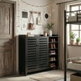 thumbnail image 2 of UBesGoo 45"W Shoe Cabinet with 2 Doors & Adjustable Shelves for 30 Pairs, Tall Large Shoe Storage Rack for Entryway Living Room Closet, Black, 2 of 14
