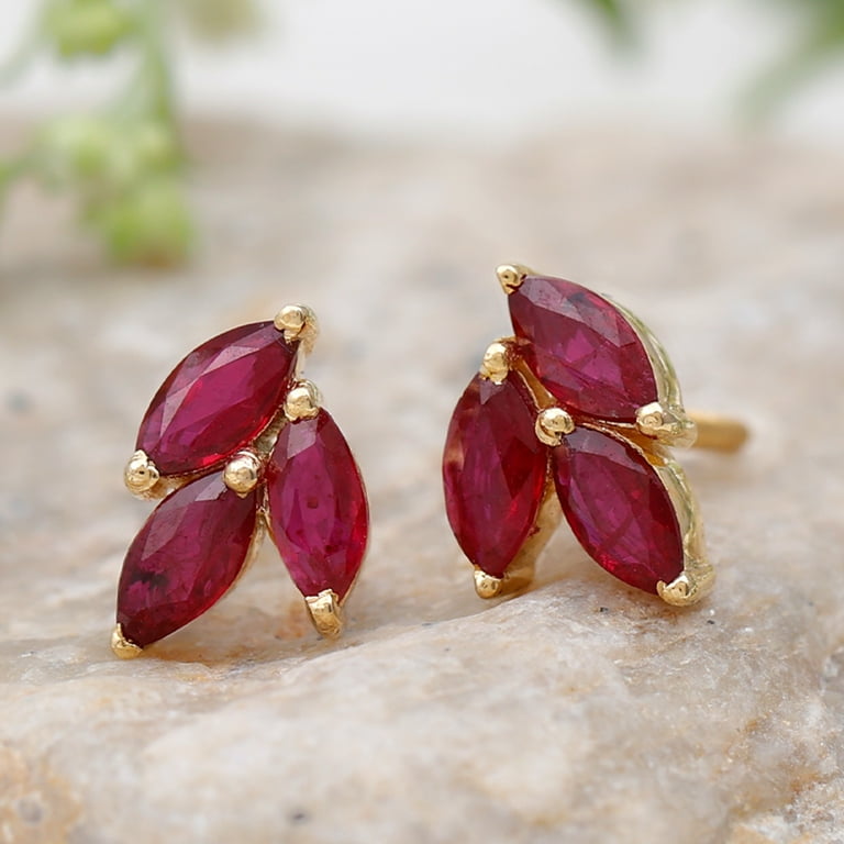 Ruby deals cluster earrings