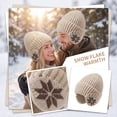thumbnail image 5 of Voska Thick Knit Maple Leaf Ear Protection Pullover Hat For Men Women Soft Polyester Warm Winter Beanie Stylish Cold Weather Headgear Beige, 5 of 6