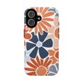 thumbnail image 1 of Étui de Téléphone Orange & Bleu Floral, iPhone 13, 1 of 3
