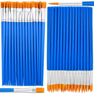 180pcs Flat Paint Brushes Set, Small Brushes Bulk Nylon Hair for Kids Acrylic Oil Watercolor Artist, Professional Painting for Classroom Students