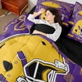 thumbnail image 4 of jejeloiu Football Sport Game 7 Pieces Bedding Comforter Set,Yellow Rugby Helmet Full Bedding Set For Teens Reversible, 4 of 8