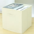 thumbnail image 2 of Textile Storage on Sale Clearance Ornavo Home Storage Cube Foldable Fabric Storage Box Linen Shelf Basket Cube Organizer for Closet with Leather Handles Beige, 2 of 6
