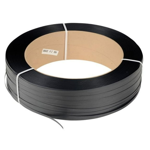 Vestil Manufacturing ST-12-16X6-BL Black Polypropylene Strapping - 9000 ft. per Roll
