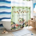 thumbnail image 5 of No Hook Shower Curtain with Built-in Rings - Merry Christmas Washable Waterproof Fabric Bathroom Curtains for Hotel,Rentals, Stall 48 X 72 Inch , Green Christmas Gnome Elf Xmas Balls, 5 of 9