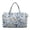 Blue Floral Vine, variant on HELLHERO Zipper Pockets Quilted Duffle Bag for Womens, Crossbody Strap Personal Item Bag Polyester Quilted Duffle Bags Blue Stripe Bow Pattern