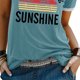 thumbnail image 3 of Camiseta de manga corta estampada para mujer, cuello redondo, camisa informal de verano, Tops para oficina, cita nocturna, salida nocturna, azul lago XL, 3 of 5