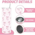 thumbnail image 3 of Pink Bow Tumbler with Lid Straw 20 Oz Cute Coquette Bowknot Travel Coffee Tumbler Cup Boxed for Girls Birthday Party Home Office Classroom Favor Supplies,1 Pc, 3 of 6