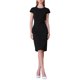 thumbnail image 1 of VESTIDO LARGO DE LÁPIZ PARA MUJERES INSPIRE CHIC, CON MANGA CORTA Y CINTURÓN, PARA TRABAJAR, TALLA XL, NEGRO, 1 of 5