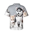 thumbnail image 4 of Lovely Huskies Brother Men'S 3d Print Casual Button Down Shirts, Novelty Hawaiian Short Sleeves 2xl, 4 of 7