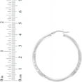 thumbnail image 2 of Floreo 10k White Gold 40mm x 3mm High Polish and Satin Finish Round Tube Hoop Earrings, 2 of 3