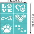 thumbnail image 2 of 2pcs 2pcs Self-Adhesive Silk Screen Printing Stencil Paw Print Silk Screen Stencil Heart Infinity Paw Print Reusable Mesh Stencils Transfer for T-Shirt Fabric Painting - 14x19.5cm, 2 of 7