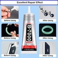 thumbnail image 6 of B7000 Adhesive Rhinestones Glue for Crafts, 3PCS 110ml / 3.7 fl oz B7000 Clear Glue with 5 Dotting Pen Tool, Wax Pencil and Tweezer, Jewelry Glue for DIY Craft Makeup Shoes Jewelry Making Nail Art, 6 of 9