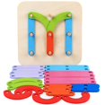 thumbnail image 1 of Ordenador de números de letras de madera, rompecabezas, bloques de apilamiento educativos, juego de juguetes, construcción de colores, regalo para niños pequeños Inevent WJ3121-00B, 1 of 7