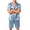 1061#Light Blue, variant on Premium Soft Satin Silk Set For Men Short Sleeve Button Front Top Loose Shorts Two Piece Loungewear With Pockets Beige XL