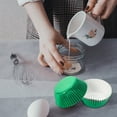thumbnail image 4 of 100 Pieces Cupcake Paper Liners Mini Non-Stick Muffin Baking Molds DIY Pastry Chocolate Home Kitchen Bakeware, Green, 4 of 10