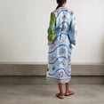 thumbnail image 2 of Women Printed Shirt Dress Long Sleeve Loose Fit Button Down Vacation Casual Midi Dress, 2 of 4