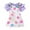 Purple, variant on Hiijoy Infant Girls Summer Outfits Ruffle Short Sleeve Ribbed Romper Bow Print Overall Shorts, Sizes 9-12M