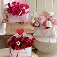 thumbnail image 6 of Valentine's Day Flower Gift Box With Romantic Heart Design For Bouquets In Red Pink Beige, 6 of 8
