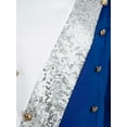 thumbnail image 6 of Aislor Kids Boys Marching Band Metallic Patchwork Sequins Outerwear Jacket Uniform Performance Royal Blue 6, 6 of 7