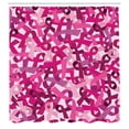 thumbnail image 2 of Ambesonne Go Pink Shower Curtain, Magenta Raising Awareness, 69"Wx84"L, Pale Fuchsia and Magenta, 2 of 4