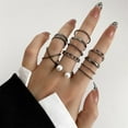 thumbnail image 4 of Black Geometric Metal Rings for Women 16Pcs/set Rings Set Irregular Spiral Punk Rings for Party Gift Jewelry 2022 New Trendy, 4 of 7