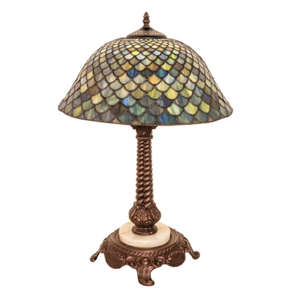 Meyda Tiffany 251959 Tiffany Fishscale 23" Tall Buffet Table Lamp - MultiColor