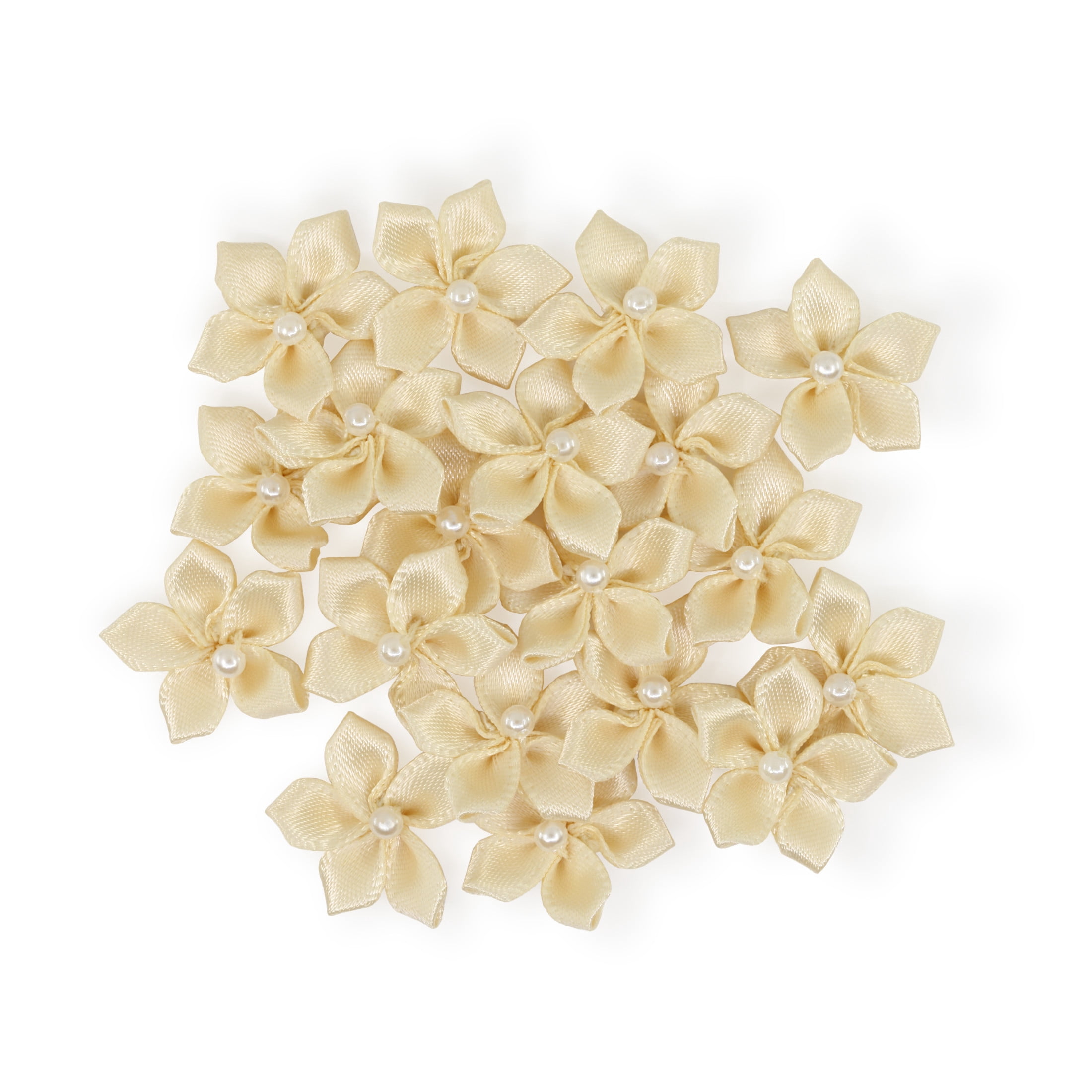 Hello Hobby Accessory 5 Petal Flowers, Cream, 20 piece