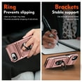 thumbnail image 5 of Dteck Case with Tempered Glass Screen Protector for iPhone 16e,Shockproof Card Holder [Store 2 Cards] Wallet Case Magnetic Ring Stand Dual Layer Heavy Duty Protective Cover for iPhone 16e,Rosegold, 5 of 7